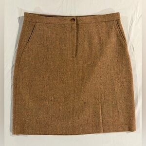 Orvis Wool Brown Pencil Skirt Size 16